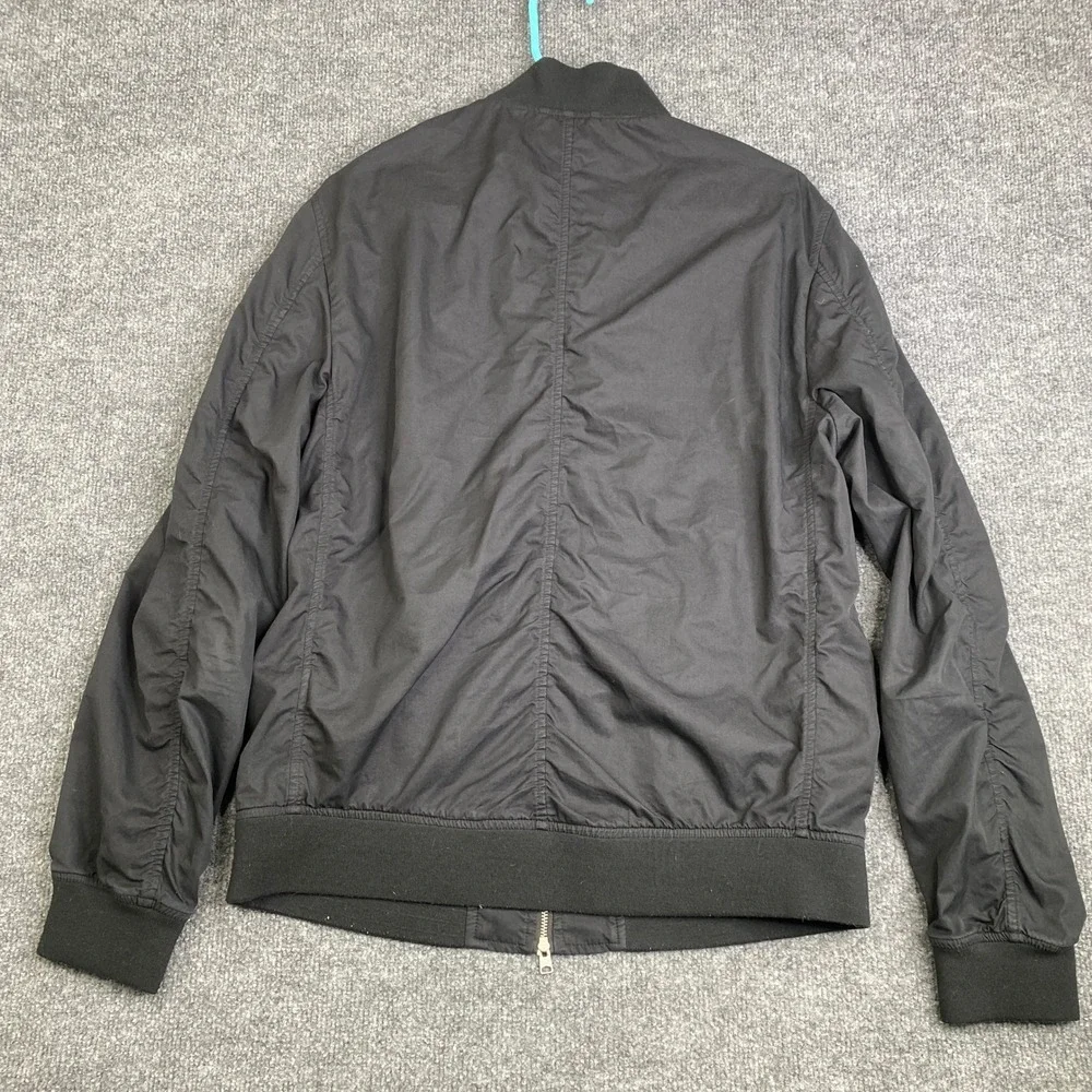 AllSaints Bassett Bomber Jacket Mens Medium Black Full Zip MJ006R Lightweight - Picture 10 of 10